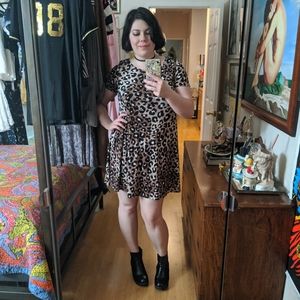 90s Leopard Print Mini Dress